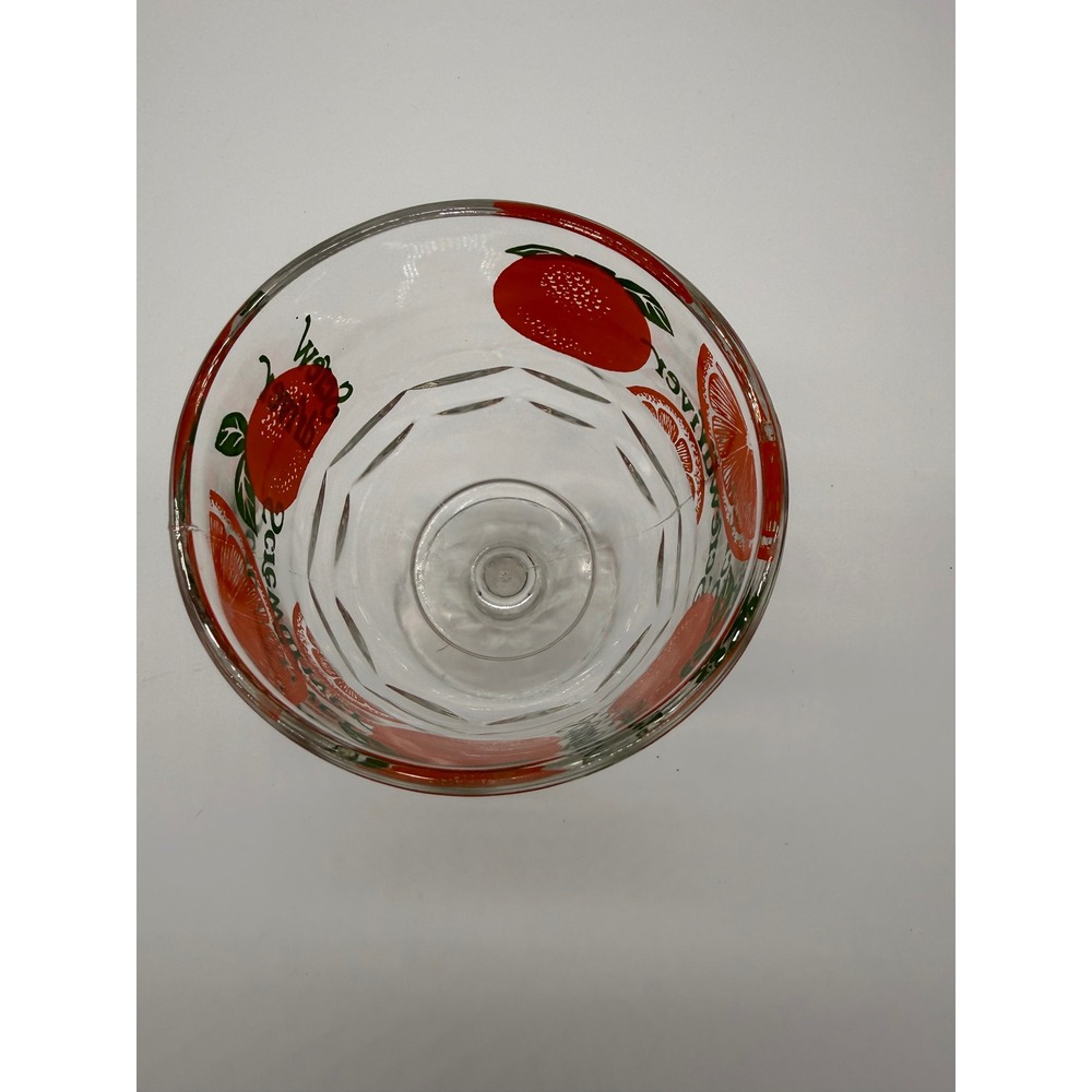 Vintage Screwdriver Cocktail Glass Oversized Orange Graphic Footed Goblet 6in - Picture 3 of 5
